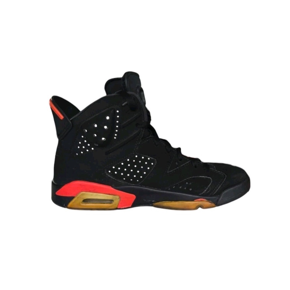 Air Jordan 6 Retro High Black Infrared Mens Size 8.5 Basketball Shoes 384664-060
